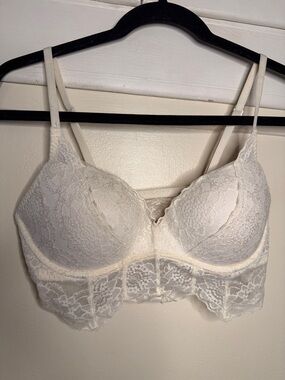 PINK Victoria Secret Lace Longline Bralette in Ivory (Read Description)